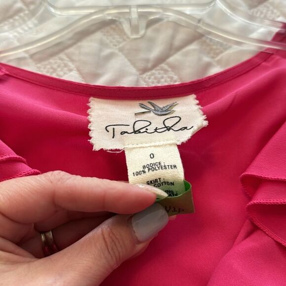 (BOGO FREE) Anthropologie Tabitha Great Escape Floral Pink Dress Sz 0 - Picture 4 of 4